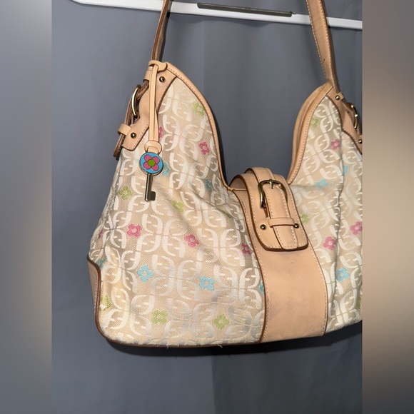 Vintage RARE Fossil Signature Flower Power Hobo Bag - Picture 3 of 13